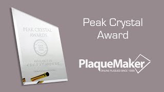 Economy Peak Crystal Glass Award  PlaqueMakercom [upl. by Margareta]