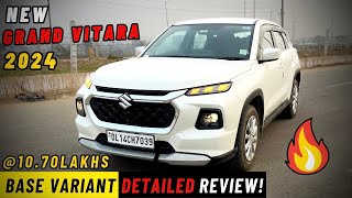 Grand Vitara 2024 Base Variant 🔥 Grand Vitara Sigma All Detailed Review ✅ Rishabh Auto India [upl. by Nohtahoj]