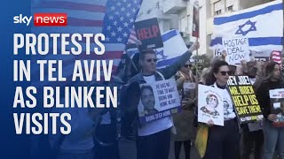 Watch live Protesters gather as Antony Blinken meets with Israeli officials in Tel Aviv [upl. by Celio]