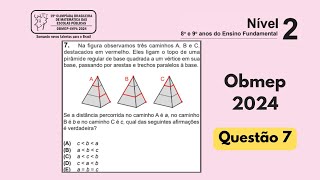 Resolução da questão 7 da prova da Obmep 2024 Nível 2 obmep2024 [upl. by Georgetta]