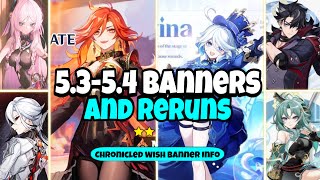 NEW UPDATE All Character Banners From Version 53 to 54 Along With Reruns  Genshin Impact [upl. by Yseulta]