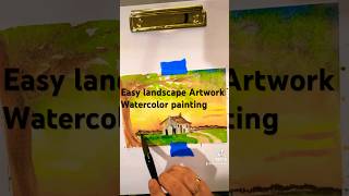 Easy Aesthetic landscape Artwork watercolor painting tutorial for beginners watercolor shorts art [upl. by Leorsiy]