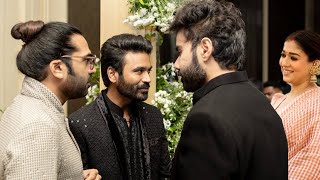 Dhanush Meets Simbu At Akash Baskaran Wedding Reception  STR  Nayanthara  Vignesh Shivan [upl. by Ahseikan]