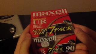 Unboxing Review Video 2  Maxell UR90 7Pack Blank Audio Cassette Tapes [upl. by Jeromy]