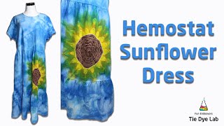 Tie Dye Designs  Hemostat Sunflower Dress Ice and Liquid Dye [upl. by Acisset]