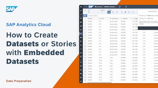 How to Create Datasets or Stories with Embedded Datasets SAP Analytics Cloud [upl. by Trant742]