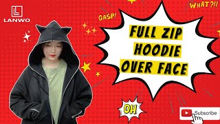 Full Zip Hoodie Over Face丨Unique French Terry Sewn Backwards Men Hoodie丨LanwoClothing fullziphoodie [upl. by Aleacem935]