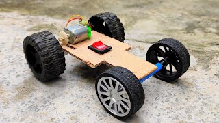 How To Make Dc Motor Car At Home  Mini Car [upl. by Molton]