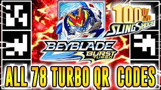 ALL 78 TURBO QR CODES BEYBLADE BURST TURBO APP 100 COLLECTION [upl. by Remington17]