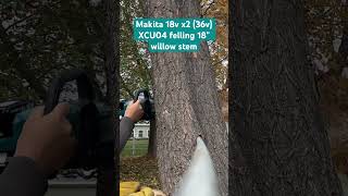 Makita Xcu04z 18v battery chainsaw felling 18” willow stem chainsaw makitapowertools cordless [upl. by Arabrab]