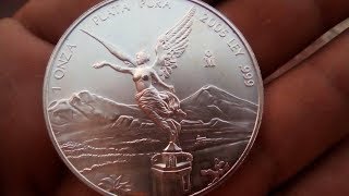 Onza libertad mexicana PLATA PURA son monedas [upl. by Annaeerb]