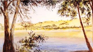 Plein Air Watercolor  Del Valle Regional Park Livermore CA mariapatts3038 [upl. by Ymmot616]