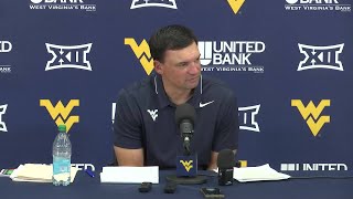 WATCH Neal Brown previews 107th Backyard Brawl between WVU football and Pitt [upl. by Hanford]