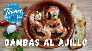 Gambas al ajillo  Garnelen mit Knoblauch [upl. by Arbmik]