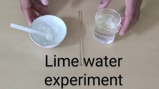 Blowing into lime water the lime water becomes milky experiment [upl. by Lizette]