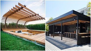 Cool Pergola Main Entrance Sun Shade Designs For Modern Home Entry Door Wooden Shade Rooftop Designs [upl. by Teplitz]