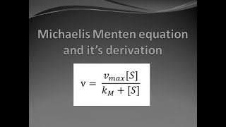 Michaelis Menten equation  Derivation of Michaelis Menten Equation [upl. by Ayoted]