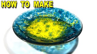 Crush some glass Make a Bowl Fused Glass Art Project Tutorial [upl. by Valerye255]