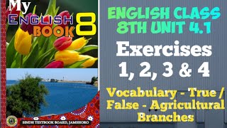 English Class 8th Unit 41 Exercises 1 2 3 4 [upl. by Scharff]