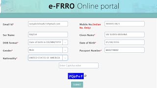 eFRRO service for Foreigners I eFRRO complete form filling [upl. by Curtice]