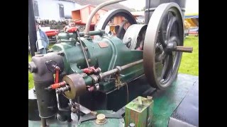 Starting a 10 hp hot bulb Victoria engine [upl. by Aeet]