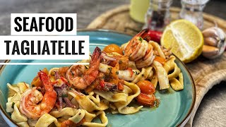 How to make  Seafood Pasta Tagliatelle  Cook With Jahid [upl. by Yenatirb]