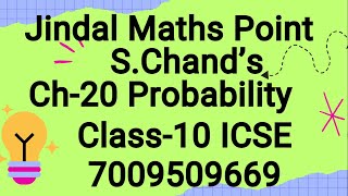 Ch20 Probability From S Chands For ICSE Class 10 Math [upl. by Chlores]