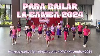 PARA BAILAR LA BAMBA Linedance choreography by Adelaine Ade demo by Morning Sun Linedance [upl. by Eellac]