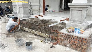 How To Construct Brick Porch Steps And Complete The Installation Of Luxurious Natural Stone Steps [upl. by Nesiaj]