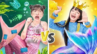 Rich Mermaid vs Poor Mermaid At Prom  Baby Doll English [upl. by Tallbott]