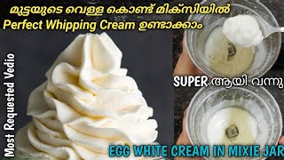 നിങ്ങള്‍ എന്നോട് ആവശ്യപ്പെട്ട വീഡിയോEgg White Cream in MixerHomemade Whipping Cream Recipe Malayal [upl. by Kcirddes798]