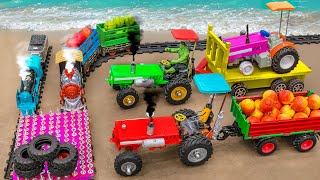 Diy tractor mini Bulldozer to making concrete road  Construction Vehicles Road Roller 3 [upl. by Marylynne201]