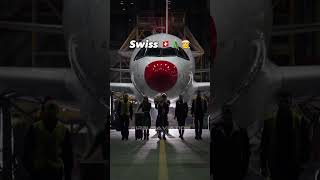 Swiss Airlines at Christmas 🇨🇭🎄🎅  FlySWISS  christmas aviation snow flying pilot avgeeks [upl. by Chuipek]