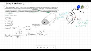 Convection heat transfer Sample problem 1 cylinder wall [upl. by Udelle]