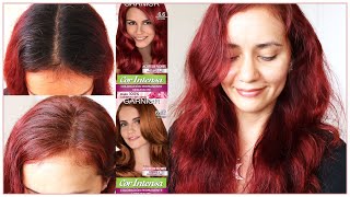 GARNIER COR INTENSA ROJO INTENSO 66 ROJO COBRIZO 646 ¿CUBRE LAS CANAS [upl. by Vitia93]