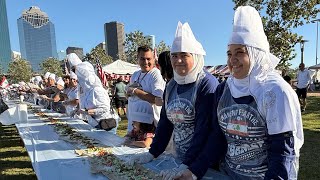 The Worlds Longest Labneh Sandwich Achievement Houston Lebanese Festival 2024 [upl. by Rockefeller953]