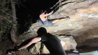 New River Gorge Bouldering  Interp and Campground Boulders  Misfire V11 [upl. by Esyli440]