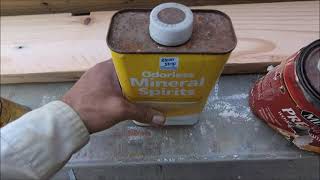 Prepping Wood with Odorless Mineral Spirits Wood Surface Cleaner PreConditioner for Wood Stains [upl. by Patman]