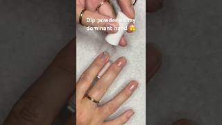 Let’s dip my short nails on my dominant hand 🫣 nails nailtutorial naildesign [upl. by Jereme931]