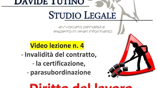 Diritto del lavoro  Video Lezione n 4 Invalidità certificazione parasubordinazione [upl. by Ytoc574]