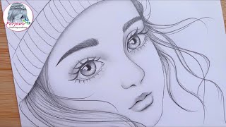 A Cute Face  Drawing Tutorial  How to draw a girl  Step by step  Pencil Sketch [upl. by Esahc]