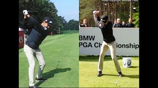 Rafael CabreraBello golf swing Driver faceon amp Downtheline BMW PGA Wentworth May 2018 [upl. by Ennaegroeg]