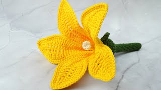 FLOR DE CALABAZA TEJIDA A CROCHET [upl. by Cleave]