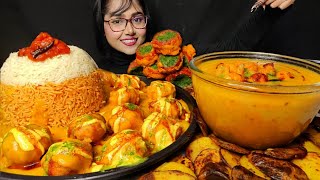 Eating Kadhi Pakoda Tomato bomb  Aloo fry Achar  Big Bites  Asmr Eating  Mukbang [upl. by Mychal582]