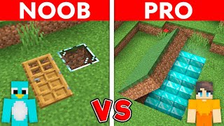 NOOB vs PRO MILO and CHIP SECRET UNDERGROUND BASEMENT CHALLENGE in Minecraft [upl. by Anirtak]