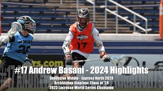 17 Andrew Basani  2024 Lacrosse Highlights [upl. by Season]