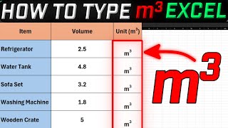 How to Type m³ in Excel Cubic metre FAST [upl. by Enitsirc260]