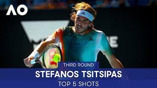 Stefanos Tsitsipas  Top 5 Shots 3R  Australian Open 2022 [upl. by Nahtal]