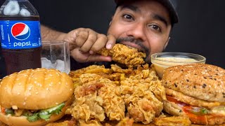 ASMR MUKBANG  KFC BURGERS🍔 FRENCH FRIES🍟 FRIED CHICKEN🍗 No Talking EATING [upl. by Nrubyar467]