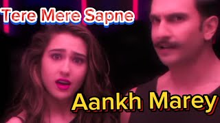 SIMMBA  Aankh Marey LyricalRanveer Singh  Sara Ali Khan Tanishk Bagchi  Mika Singh Neha KKS [upl. by Llevel]